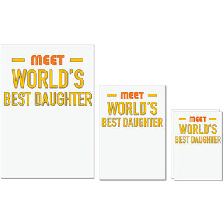                       UDNAG Untearable Waterproof Stickers 155GSM 'Mother Daughter | Meet worlds best Daughter' A4 x 1pc, A5 x 1pc & A6 x 2pc                                              