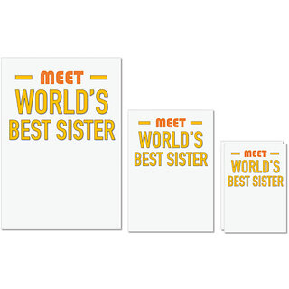                       UDNAG Untearable Waterproof Stickers 155GSM 'Brother Sister | Meet Worlds best Sister' A4 x 1pc, A5 x 1pc & A6 x 2pc                                              