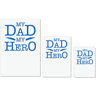                       UDNAG Untearable Waterproof Stickers 155GSM 'Dad son | My Dad my hero' A4 x 1pc, A5 x 1pc & A6 x 2pc                                              