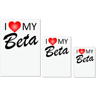 UDNAG Untearable Waterproof Stickers 155GSM 'Son Daughter | I love' A4 x 1pc, A5 x 1pc & A6 x 2pc UDNAG Untearable Waterproof Stickers 155GSM 'Son Daughter | I love' A4 x 1pc, A5 x 1pc & A6 x 2pc