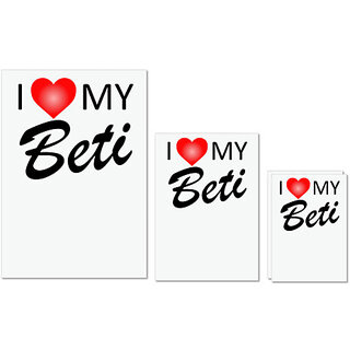 UDNAG Untearable Waterproof Stickers 155GSM 'Son Daughter | I love me beti' A4 x 1pc, A5 x 1pc & A6 x 2pc UDNAG Untearable Waterproof Stickers 155GSM 'Son Daughter | I love me beti' A4 x 1pc, A5 x 1pc & A6 x 2pc