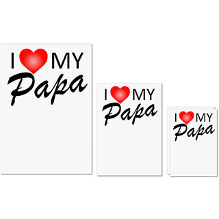                       UDNAG Untearable Waterproof Stickers 155GSM 'Father Mother | I love my Papa' A4 x 1pc, A5 x 1pc & A6 x 2pc                                              