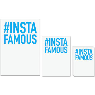                       UDNAG Untearable Waterproof Stickers 155GSM 'Hashtag | #Insta Famous' A4 x 1pc, A5 x 1pc & A6 x 2pc                                              