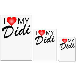                       UDNAG Untearable Waterproof Stickers 155GSM 'Brother Sister | I love my Didi' A4 x 1pc, A5 x 1pc & A6 x 2pc                                              