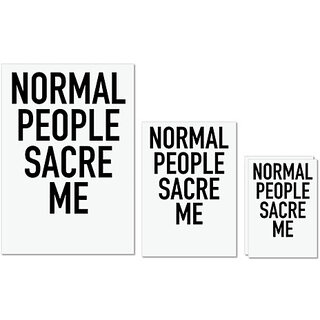                      UDNAG Untearable Waterproof Stickers 155GSM 'Normal People Sacre me' A4 x 1pc, A5 x 1pc & A6 x 2pc                                              