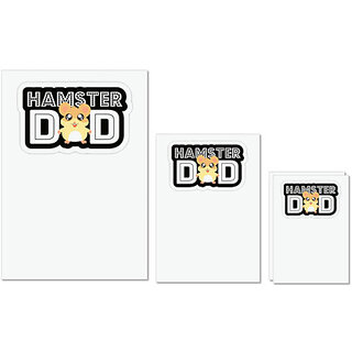                       UDNAG Untearable Waterproof Stickers 155GSM 'Dad | hamster Dad' A4 x 1pc, A5 x 1pc & A6 x 2pc                                              