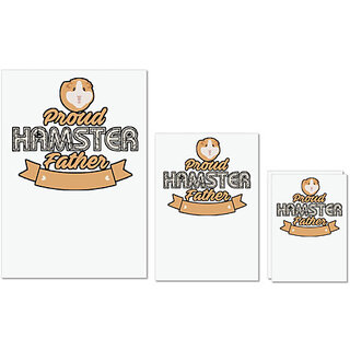                       UDNAG Untearable Waterproof Stickers 155GSM 'Father | Proud Hamster Father' A4 x 1pc, A5 x 1pc & A6 x 2pc                                              