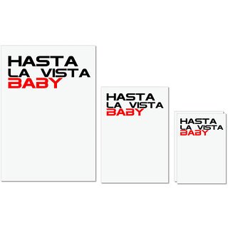                       UDNAG Untearable Waterproof Stickers 155GSM 'Good bye | Hasta la Vista Baby' A4 x 1pc, A5 x 1pc & A6 x 2pc                                              
