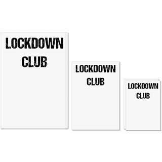                       UDNAG Untearable Waterproof Stickers 155GSM 'Corona | Lockdown Club' A4 x 1pc, A5 x 1pc & A6 x 2pc                                              