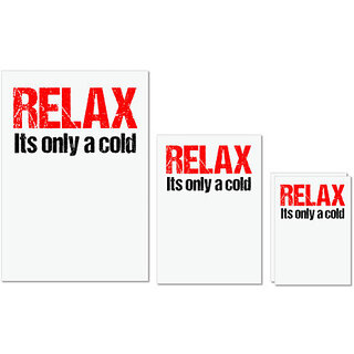 UDNAG Untearable Waterproof Stickers 155GSM 'Corona | Relax its anly a cold' A4 x 1pc, A5 x 1pc & A6 x 2pc UDNAG Untearable Waterproof Stickers 155GSM 'Corona | Relax its anly a cold' A4 x 1pc, A5 x 1pc & A6 x 2pc