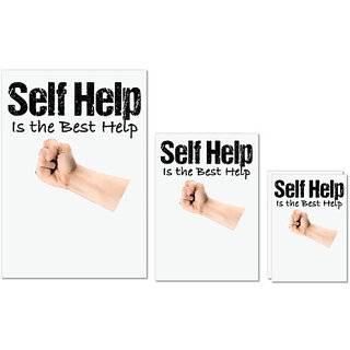 UDNAG Untearable Waterproof Stickers 155GSM 'Self Help | Self help is the best help' A4 x 1pc, A5 x 1pc & A6 x 2pc UDNAG Untearable Waterproof Stickers 155GSM 'Self Help | Self help is the best help' A4 x 1pc, A5 x 1pc & A6 x 2pc