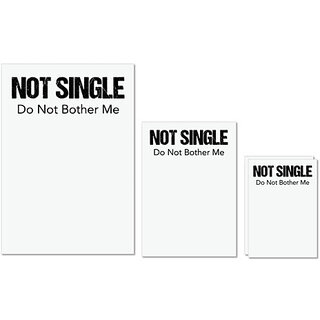                       UDNAG Untearable Waterproof Stickers 155GSM 'Couple | Not single do not bother me' A4 x 1pc, A5 x 1pc & A6 x 2pc                                              