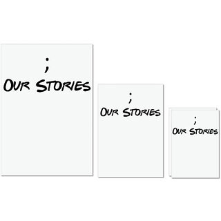                       UDNAG Untearable Waterproof Stickers 155GSM 'Couple | Our stories' A4 x 1pc, A5 x 1pc & A6 x 2pc                                              