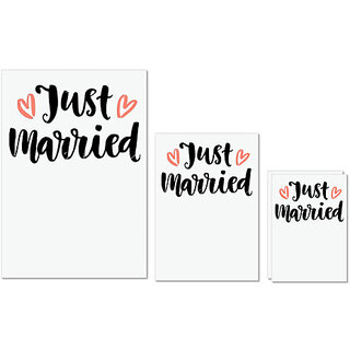                       UDNAG Untearable Waterproof Stickers 155GSM 'Love | Just Married' A4 x 1pc, A5 x 1pc & A6 x 2pc                                              