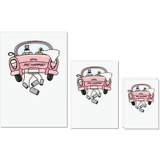                       UDNAG Untearable Waterproof Stickers 155GSM 'Love Couple | Just Married' A4 x 1pc, A5 x 1pc & A6 x 2pc                                              