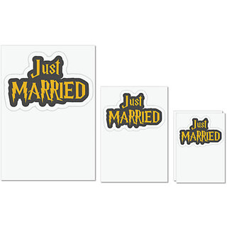 UDNAG Untearable Waterproof Stickers 155GSM 'Couple | Just Marriedd' A4 x 1pc, A5 x 1pc & A6 x 2pc UDNAG Untearable Waterproof Stickers 155GSM 'Couple | Just Marriedd' A4 x 1pc, A5 x 1pc & A6 x 2pc