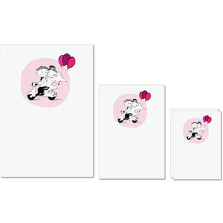                       UDNAG Untearable Waterproof Stickers 155GSM 'Couple | Just Married couple on scooter' A4 x 1pc, A5 x 1pc & A6 x 2pc                                              