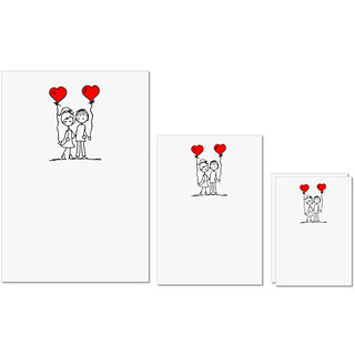                       UDNAG Untearable Waterproof Stickers 155GSM 'Couple | Just Married' A4 x 1pc, A5 x 1pc & A6 x 2pc                                              