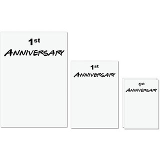                       UDNAG Untearable Waterproof Stickers 155GSM '1st Anniversary' A4 x 1pc, A5 x 1pc & A6 x 2pc                                              