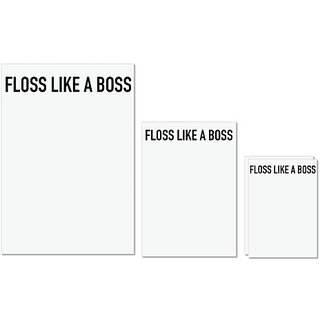                       UDNAG Untearable Waterproof Stickers 155GSM 'Boss | Floss like a boss' A4 x 1pc, A5 x 1pc & A6 x 2pc                                              