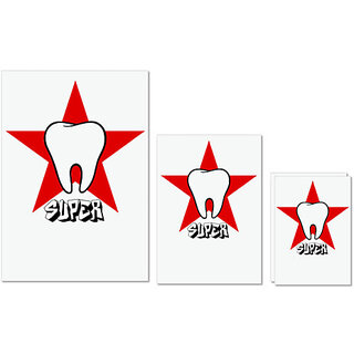 UDNAG Untearable Waterproof Stickers 155GSM 'Dentist | Super tooth' A4 x 1pc, A5 x 1pc & A6 x 2pc UDNAG Untearable Waterproof Stickers 155GSM 'Dentist | Super tooth' A4 x 1pc, A5 x 1pc & A6 x 2pc