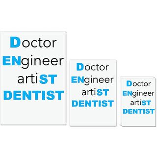                       UDNAG Untearable Waterproof Stickers 155GSM 'Dentist | Doctor Engineer artist Dentist1' A4 x 1pc, A5 x 1pc & A6 x 2pc                                              