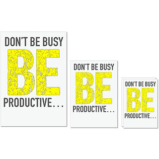                      UDNAG Untearable Waterproof Stickers 155GSM 'Dont be busy be productive' A4 x 1pc, A5 x 1pc & A6 x 2pc                                              