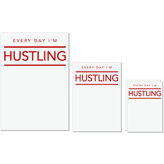                       UDNAG Untearable Waterproof Stickers 155GSM 'Every day i'm hustling' A4 x 1pc, A5 x 1pc & A6 x 2pc                                              