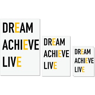                       UDNAG Untearable Waterproof Stickers 155GSM 'Dream achive Live' A4 x 1pc, A5 x 1pc & A6 x 2pc                                              