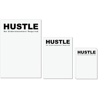                       UDNAG Untearable Waterproof Stickers 155GSM 'Hustle | No Understatment Required' A4 x 1pc, A5 x 1pc & A6 x 2pc                                              