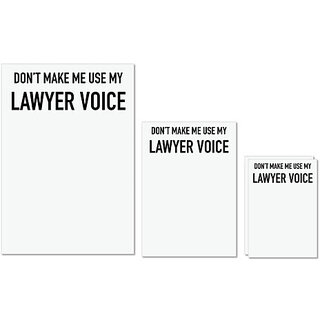                      UDNAG Untearable Waterproof Stickers 155GSM 'Lawyer | Don't make me use my Lawyer voice' A4 x 1pc, A5 x 1pc & A6 x 2pc                                              