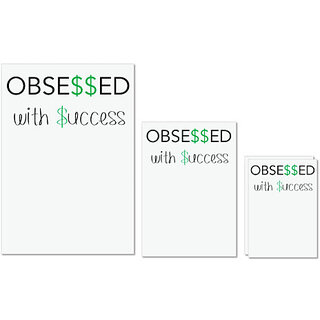                       UDNAG Untearable Waterproof Stickers 155GSM 'Success | Obsessed with success' A4 x 1pc, A5 x 1pc & A6 x 2pc                                              