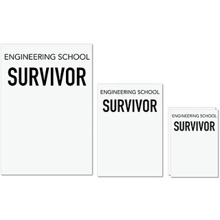                       UDNAG Untearable Waterproof Stickers 155GSM 'Engineer | Engineering school Survivor' A4 x 1pc, A5 x 1pc & A6 x 2pc                                              