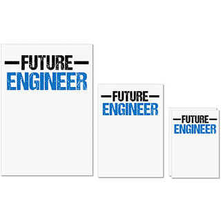                       UDNAG Untearable Waterproof Stickers 155GSM 'Engineer | Future Engineer1' A4 x 1pc, A5 x 1pc & A6 x 2pc                                              