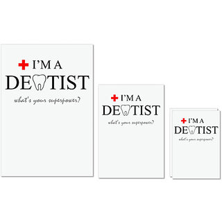                       UDNAG Untearable Waterproof Stickers 155GSM 'Dentist | a dentist' A4 x 1pc, A5 x 1pc & A6 x 2pc                                              