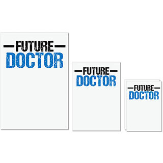                      UDNAG Untearable Waterproof Stickers 155GSM 'Doctor | Future Doctor' A4 x 1pc, A5 x 1pc & A6 x 2pc                                              