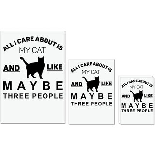 UDNAG Untearable Waterproof Stickers 155GSM 'Cat | All I Care About is' A4 x 1pc, A5 x 1pc & A6 x 2pc UDNAG Untearable Waterproof Stickers 155GSM 'Cat | All I Care About is' A4 x 1pc, A5 x 1pc & A6 x 2pc