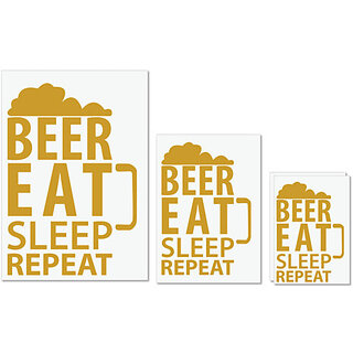 UDNAG Untearable Waterproof Stickers 155GSM 'Beer | Beer Eat Sleep' A4 x 1pc, A5 x 1pc & A6 x 2pc UDNAG Untearable Waterproof Stickers 155GSM 'Beer | Beer Eat Sleep' A4 x 1pc, A5 x 1pc & A6 x 2pc