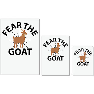                       UDNAG Untearable Waterproof Stickers 155GSM 'Goat | fear the goat' A4 x 1pc, A5 x 1pc & A6 x 2pc                                              