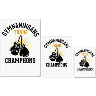 UDNAG Untearable Waterproof Stickers 155GSM 'Gym | gymnaningans train champhons' A4 x 1pc, A5 x 1pc & A6 x 2pc UDNAG Untearable Waterproof Stickers 155GSM 'Gym | gymnaningans train champhons' A4 x 1pc, A5 x 1pc & A6 x 2pc