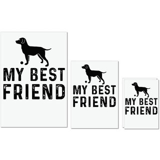                       UDNAG Untearable Waterproof Stickers 155GSM 'Dog | My Best Friend' A4 x 1pc, A5 x 1pc & A6 x 2pc                                              