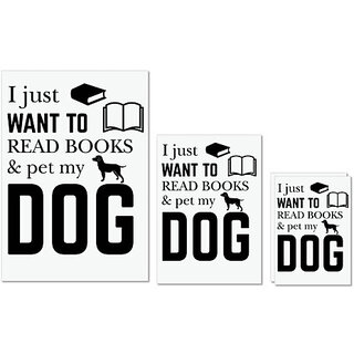                       UDNAG Untearable Waterproof Stickers 155GSM 'Dogs | I Just want to' A4 x 1pc, A5 x 1pc & A6 x 2pc                                              