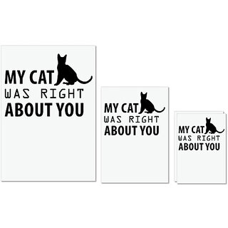                       UDNAG Untearable Waterproof Stickers 155GSM 'Cat | My Cat Was Right' A4 x 1pc, A5 x 1pc & A6 x 2pc                                              