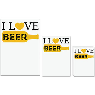                       UDNAG Untearable Waterproof Stickers 155GSM 'Beer | I Love Beer1' A4 x 1pc, A5 x 1pc & A6 x 2pc                                              