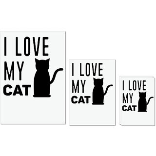 UDNAG Untearable Waterproof Stickers 155GSM 'Cat | I Love My Cat' A4 x 1pc, A5 x 1pc & A6 x 2pc UDNAG Untearable Waterproof Stickers 155GSM 'Cat | I Love My Cat' A4 x 1pc, A5 x 1pc & A6 x 2pc