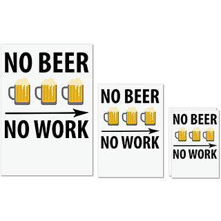 UDNAG Untearable Waterproof Stickers 155GSM 'Beer | No Beer No Work' A4 x 1pc, A5 x 1pc & A6 x 2pc UDNAG Untearable Waterproof Stickers 155GSM 'Beer | No Beer No Work' A4 x 1pc, A5 x 1pc & A6 x 2pc