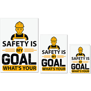                       UDNAG Untearable Waterproof Stickers 155GSM 'Goal | safety is my goal what's your' A4 x 1pc, A5 x 1pc & A6 x 2pc                                              