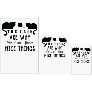                       UDNAG Untearable Waterproof Stickers 155GSM 'Cat | The Cats' A4 x 1pc, A5 x 1pc & A6 x 2pc                                              