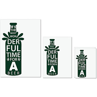                       UDNAG Untearable Waterproof Stickers 155GSM 'Beer | It's the most wonderful' A4 x 1pc, A5 x 1pc & A6 x 2pc                                              