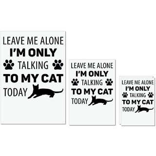                       UDNAG Untearable Waterproof Stickers 155GSM 'Cat | Leave Me Alone' A4 x 1pc, A5 x 1pc & A6 x 2pc                                              